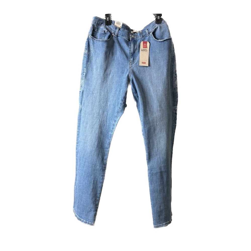 Levi's Embroidered High Rise Light Wash Boot Cut Jeans 18 Tall NWT